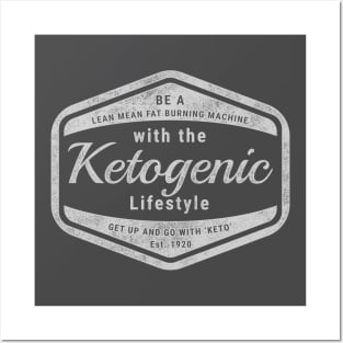 Retro Ketogenic Lifestyle Design Lt Grey Posters and Art